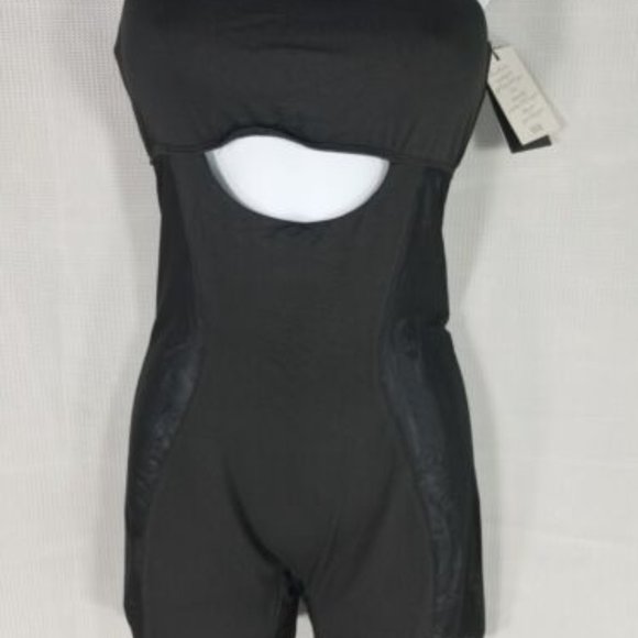 LEAU WOMEN'S ISLA ILLUSION MESH ROMPER BLACK SIZE SMALL - Picture 10 of 11